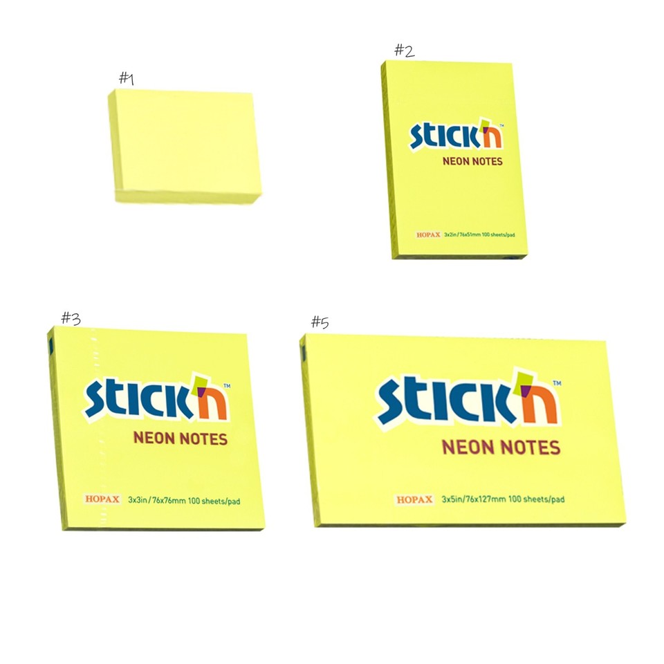 Stick’n Sticky Post Script Memo Pad Notes 60 Colours & Sizes Stick ...