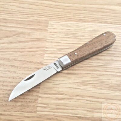 OTTER-Messer Weaver's Folding Knife 2.5'' Carbon Steel Blade Brown Wood Handle