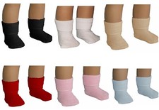 Black Red Blue Pink White Tan Fold Over Socks fit 18" American Girl Size Doll