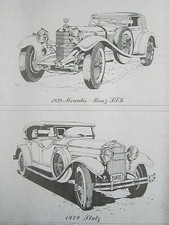 Tri Chem Artex 2155 Cars of Yesteryear 1929 Stutz & Mercedes Benz Picture Set