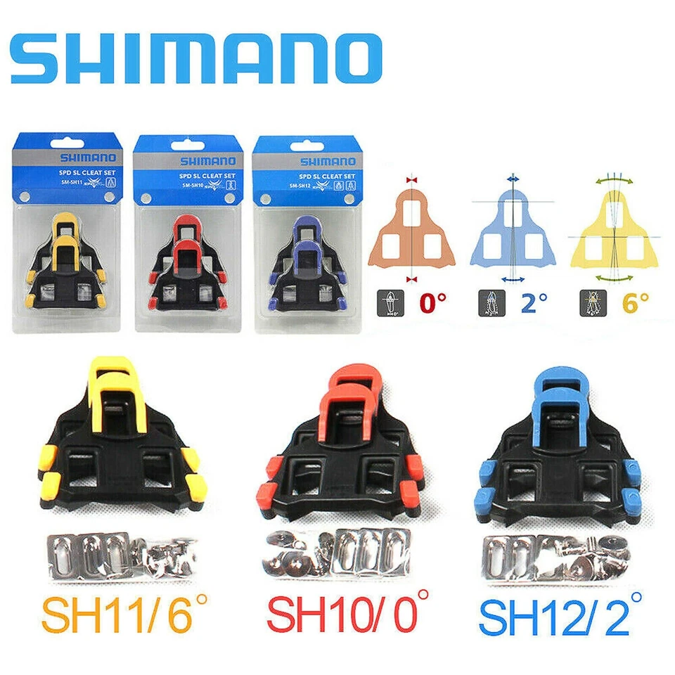 禧玛诺 SM-SH10 SH11 SH12 SH51 夹板套装漂浮 SPD-SL 0/2/6° 自行车踏板夹板 — 第 4/4 张图片