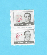 1969-70 OPC Stamp Insert Panel Ed Giacomin Bobby Hull! EXMT! VERY RARE!