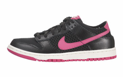 Nike WOMEN'S DUNK LOW SKINNY MESH Black Pink Force SB SIZE 6 BRAND NEW RARE
