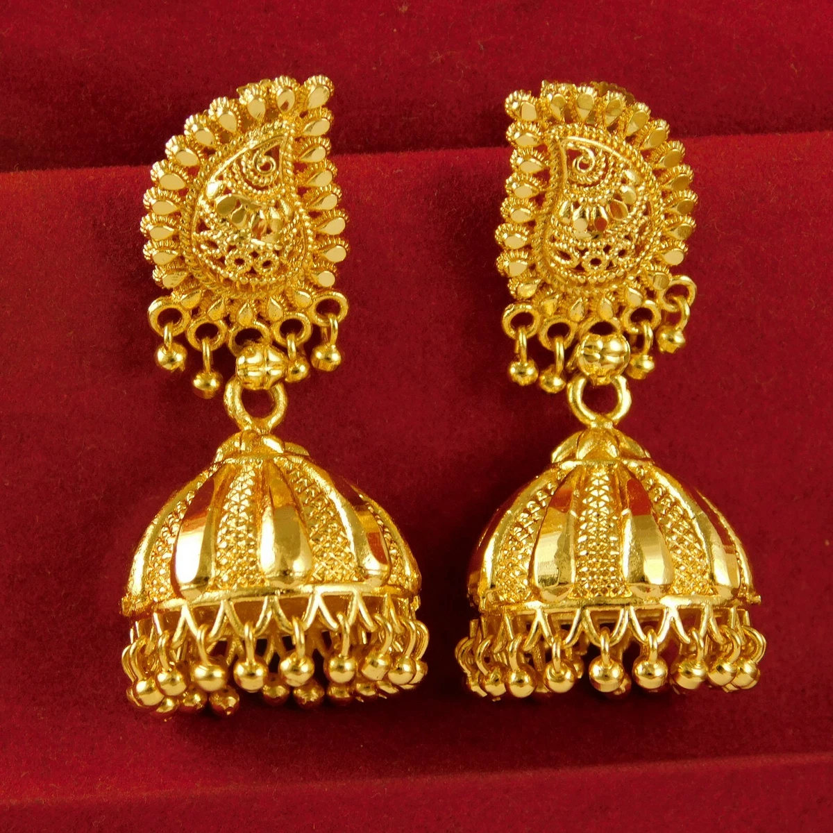 South Indian 18K Gold Plated Traditional Earring Wedding Women Fashion Jewellery