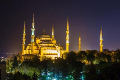 Wandbild: Blaue Moschee (Sultan-Ahmet-Moschee) in Istanbul, Türkei in [...]