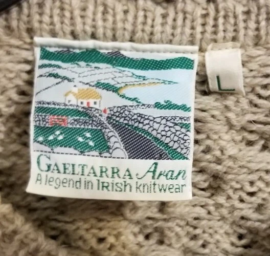 MUJER GERALARRA ARAN IRLANDÉS PRENDAS DE PUNTO LANA CABLEADO CÁRDIGAN SUÉTER ~ GRANDE Foto 4 de 4