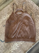 Ododos crop tank m/l mauve ribbed