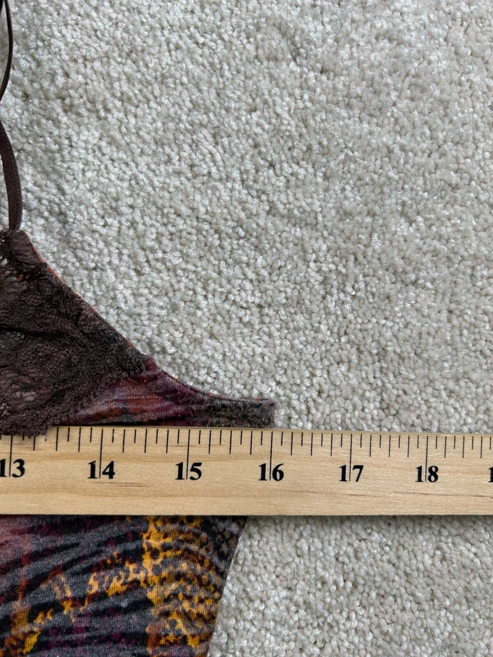 Camiseta sin mangas vintage Maurices para mujer talla M Y2K encaje marrón Fairycore 90S Foto 2 de 4