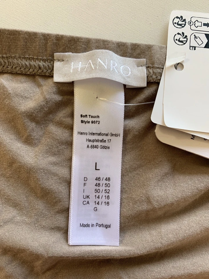 ¡NUEVO CON ETIQUETAS! Ropa interior Hanro para mujer talla L tacto suave modal boyleg 79072 gris topo Foto 4 de 4