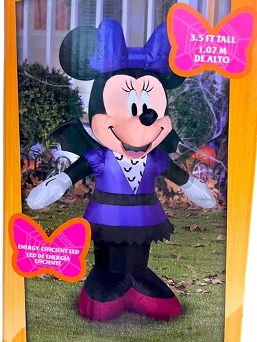 Gemmy Airblown Minnie & Mickey Mouse Vampire Costume Disney 3.5ft Halloween - Picture 3 of 6
