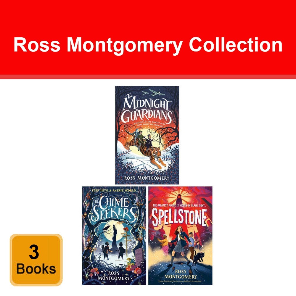 Ross Montgomery 3 Books Collection Midnight Guardians, Chime Seekers, Spellstone