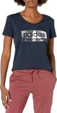Adidas Women's Foil Graphic Tee, Ink,L