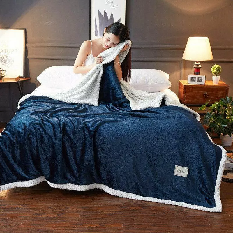 Weighted Blanket Full Queen Solid Bed Warm King Size Bed Double Layer Soft Size