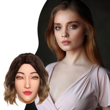 Silicone Female Face Mask Full Head Realistic Mask Cosplay Halloween Disguise