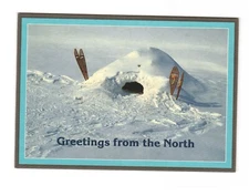 Greetings from the North Pole - The Quinzhee Snow Shelter Postcard Unposted