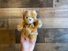 Eden Toys Plush Bear VTG Small 7" Stuffed Teddy Ribbon Bow Soft Cuddly Kids Baby