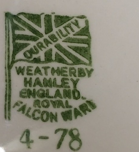 WEATHERBY HANLEY ENGLAND ROYAL FALCON WARE PIATTO CON 3 GERMANI VOLANTI - Foto 4 di 5