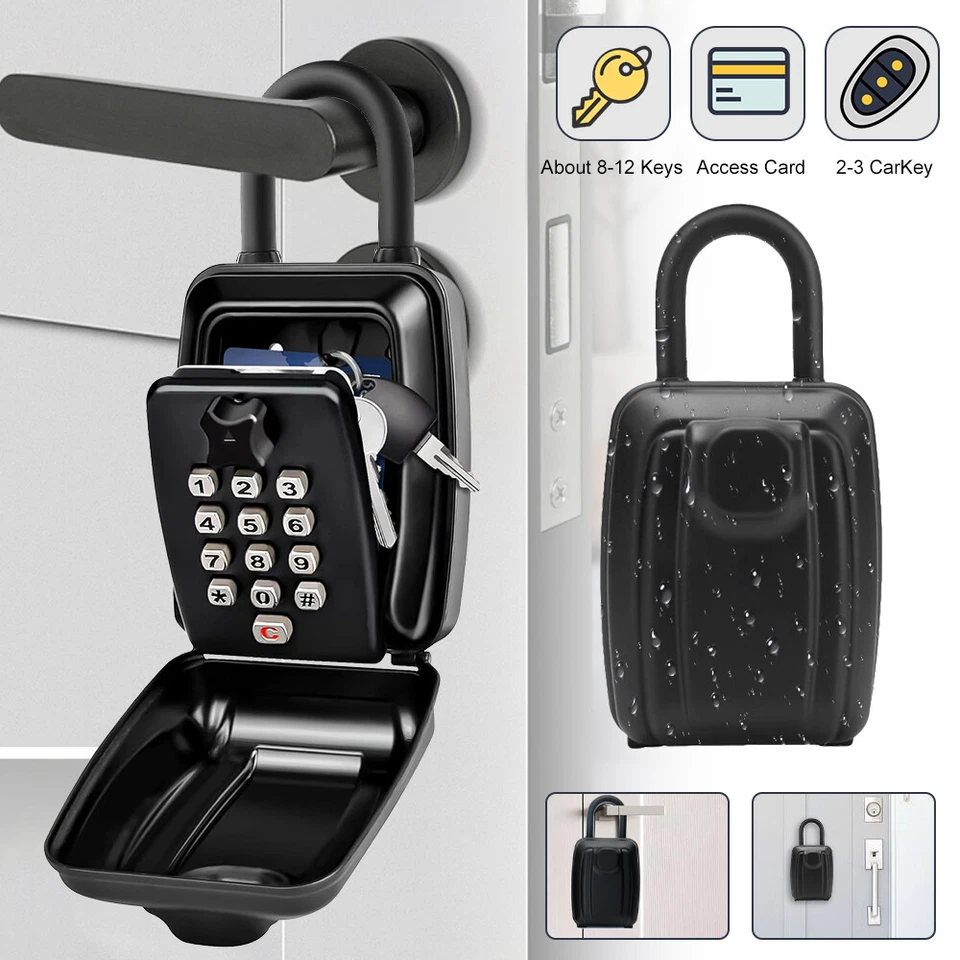 Master Lock Portable Outdoor Key Lock Box Push Button 12 Digit Combination Lock - Image 2 of 4