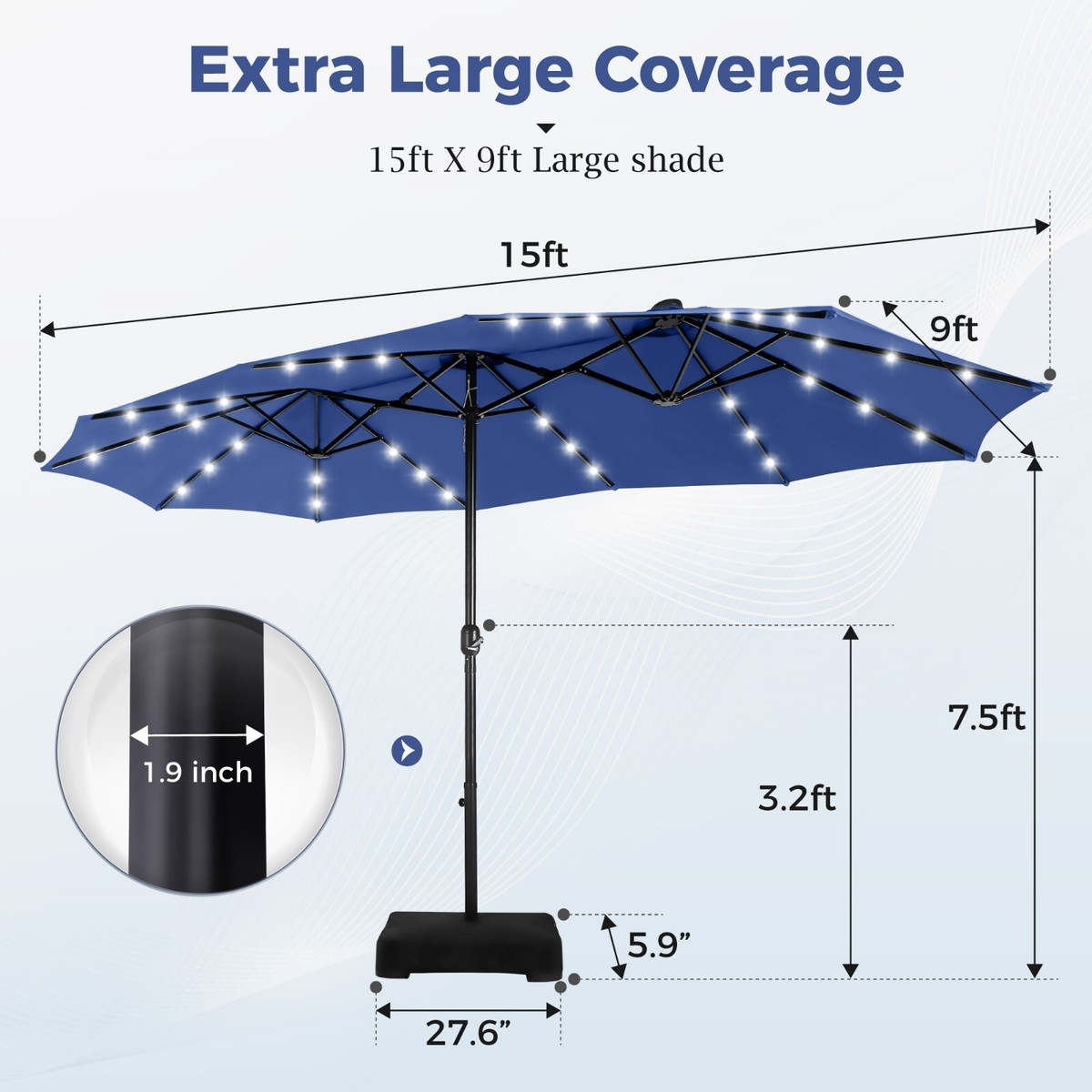 9 ft tan patio umbrella Mondawe 9 ft. Tassel Market Patio Umbrella with Full Fiberglass Rib in Tan