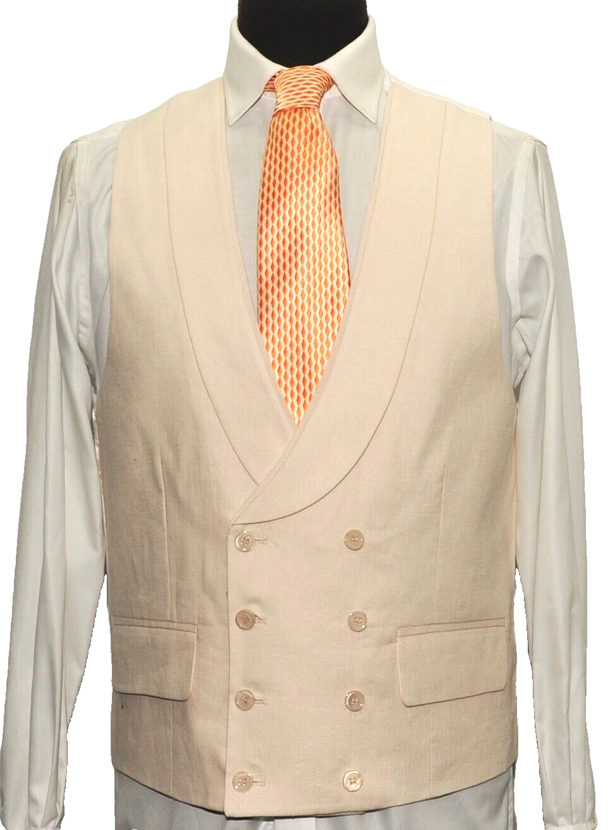 Veste De Cérémonie Vestige Londres - Lin Double Boutonnage Homme Taille XL 44"