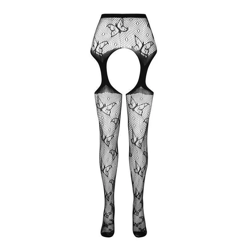 Sexy Passion Damen Netz-Strumpfhose in Straps-Optik Rot 34/36/38 #AC1375 - Bild 3 von 4