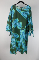 Ulla Popken Damen Kleid Khaki Mit Print Gr. 46/48