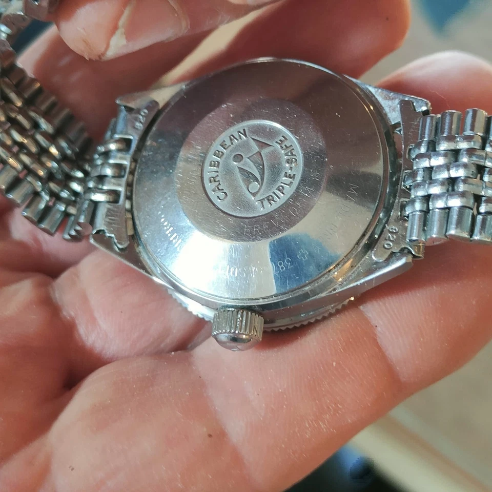 Philip Watch Caribbean 702 Diver 1000mt Rare Vintage 1960 39mm Bracelet Era - Image 3 of 4