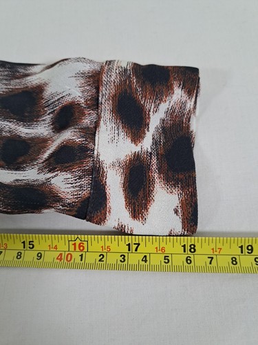 Camicia da giorno LK BENNETT Sade Toffee marrone bianca stampa animalier manica lunga abito UK 6 - Foto 19 di 20