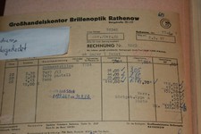 Kopfbogen Rechnung historisch Dokument Firma Kontor Brillen Rathenow