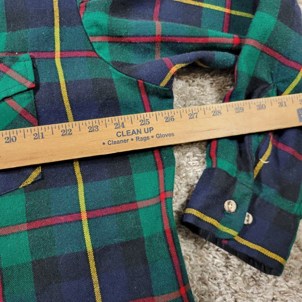 Винтажная мужская рубашка Van Heusen XL на пуговицах 100% акриловая фланель чек вестерн - Изображение 3 из 4