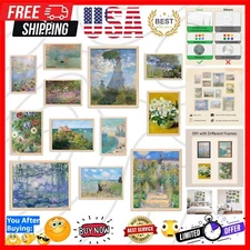 Eclectic Wall Art Set - 12 Vintage Claude Monet Prints for Home Aesthetic