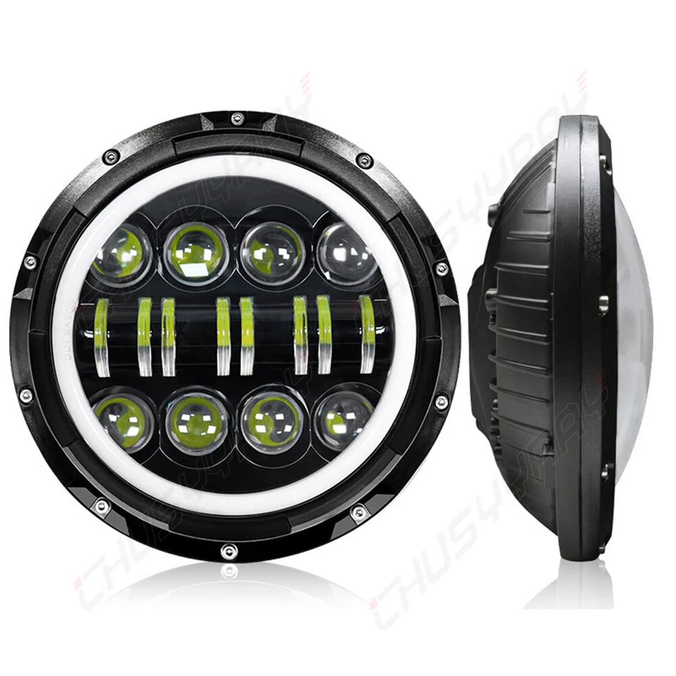 DOT Pair 7" inch Round LED Headlights Hi-Low Beam fit chevrolet P10 P20 P30 Van - Image 2 of 4