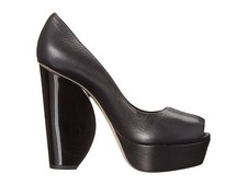 NIB 895 Calvin Klein COLLECTION "Ambrosia" leather heels shoes Black Cervo 8,5