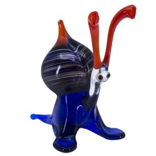 Lampwork Hand Blown Glass Blue Snail Figurine 3.25" High New