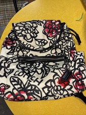 Zaino Coach Poppy Daisy graffiti floreali F16582 nero bianco RARO *LEGGI*