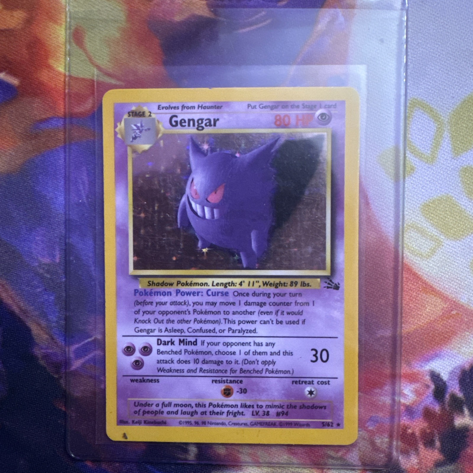 Pokemon TCG Gengar 5/62 Fossil Holo