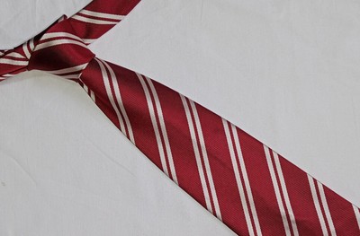 Identic Red & White Striped Tie Men's Necktie Classic Formal Business Casual