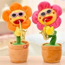 Electric Sunflower Flower Toy; Musical Singing Dancing Repeating Talking Sunflow