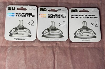 ComoTomo Replacement Silicone Nipples-Lot of 3 (Slow, Medium & Fast Flow) 2 each