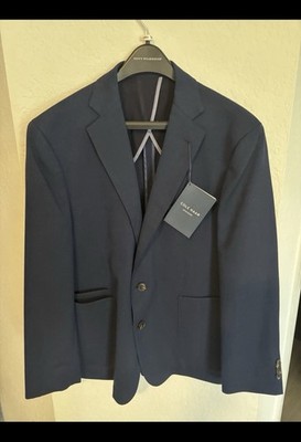 NEW Cole Haan Grand.OS Slim Fit Blazer Suit Jacket 44S Navy Wool Stretch NWT