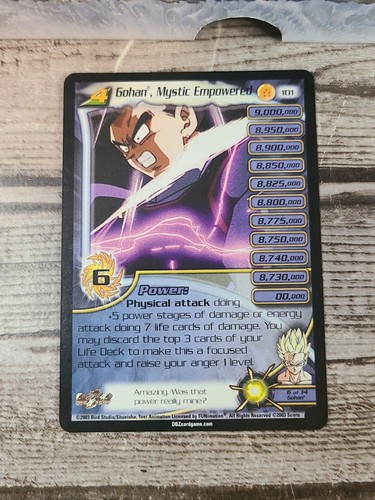 DBZ Dragon Ball Z CCG - Gohan, Mystic Empowered 101 - LV4 Score Unlimited LP - Picture 2 of 3