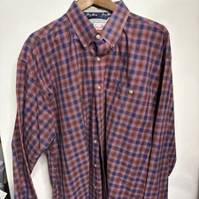 Wrangler Mens George Strait Blue/Red Plaid Shirt