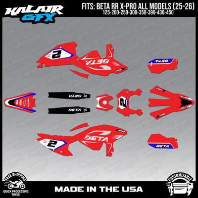 Graphics Kit for BETA RR X-PRO (2025+) All Models Flight Series - RED