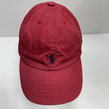 POLO RALPH LAUREN Baseball Cap Kid's OS/4-7 Strap Back Embroidered Pony Logo Red