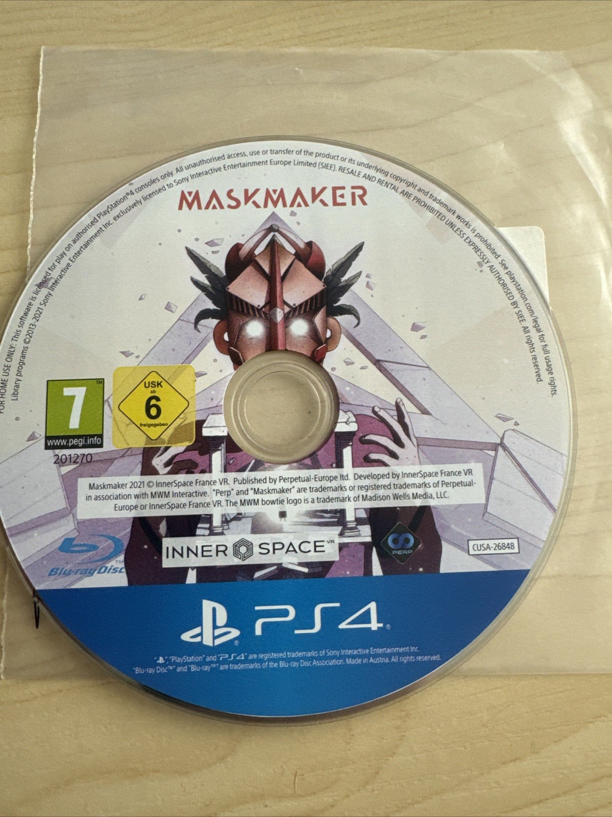 Mask Maker PS4 PlayStation 4 - DISC ONLY - PSVR & MOVE CONTROLLERS REQUIRED