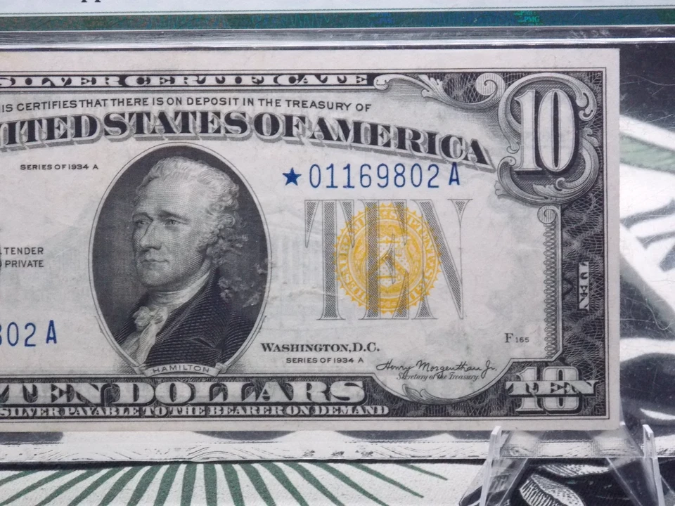 1934A $10 WWII Emergency *N. AFRICA* Silver Certificate Fr#2309⭐ PMG AU55 EPQ - Image 3 of 4