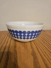 Vintage Pyrex Blue Polka Dot Mixing Bowl 8 3/4" # 403 2 1/2 Qt. White & Blue