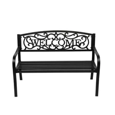 Heavy Duty Bench Seat Garden Park Porch Patio Chair Iron Furniture Yard Backya
