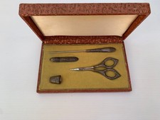 Antikes sch&ouml;nes Reise N&auml;hetui N&auml;hset  Silber 835 Set