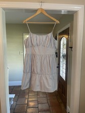 Express Women's White & Blue Stripe Mini Dress Size Large